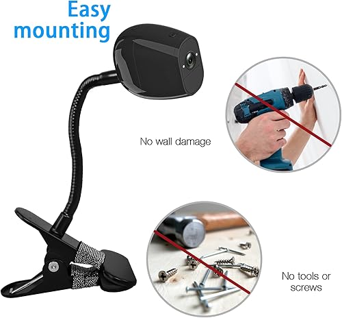 Miniatura 3 de OkeMeeo Soporte de abrazadera de cuello de cisne para cámara Arlo Pro 4Pro 3Pro 2EssentialeufyOwlet DuoReolink y más en canalón, protector de