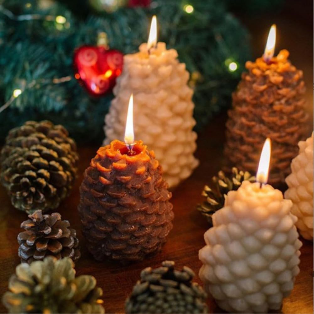 Stampo In Silicone Per Candele A Forma Di Pigna 3D | Per Sapone, Resina, Cioccolato E Gesso – Fai Da Te Natale - 3