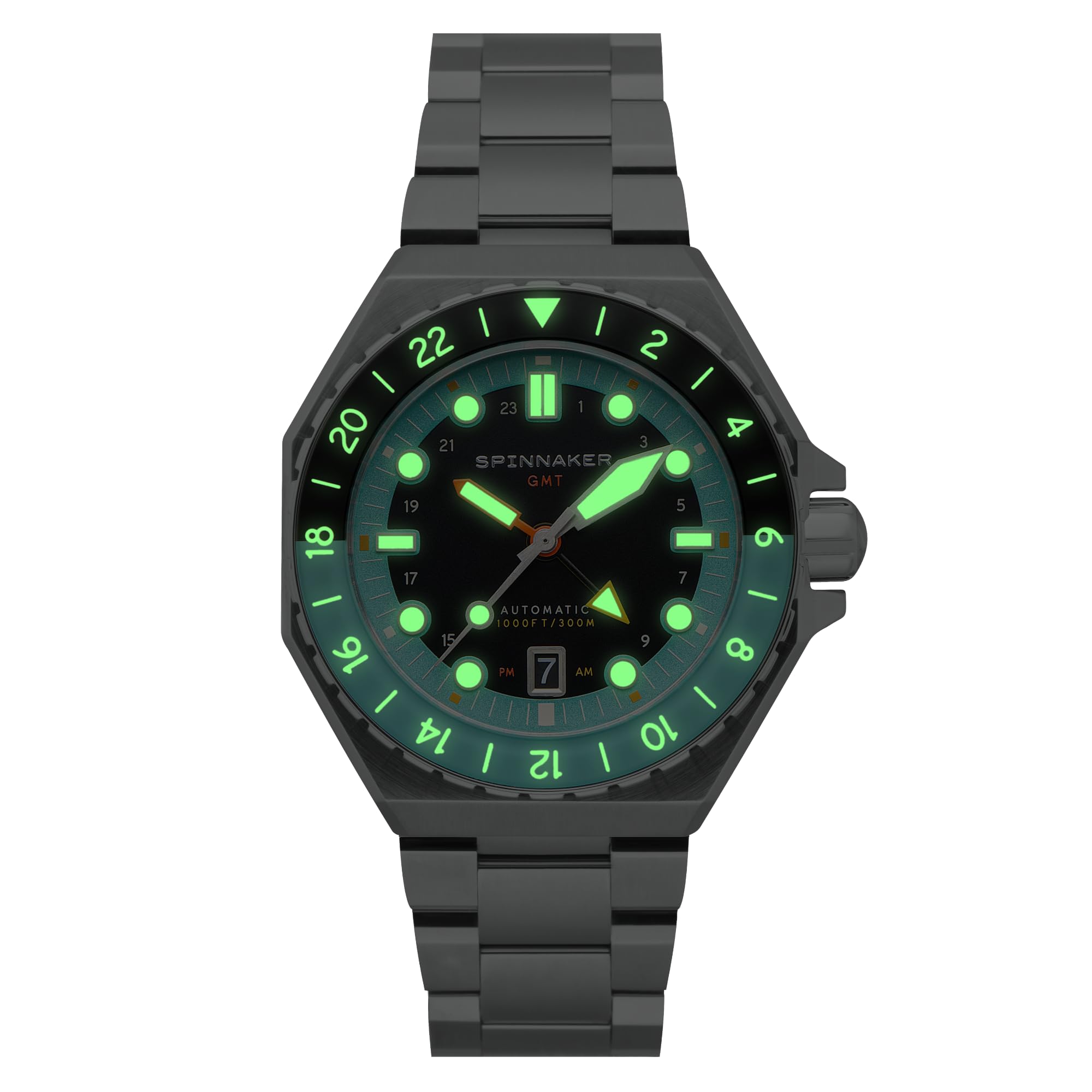 Spinnaker Dumas GMT Automatikuhr für Herren, 43 mm, massives Edelstahlarmband, SP-5119