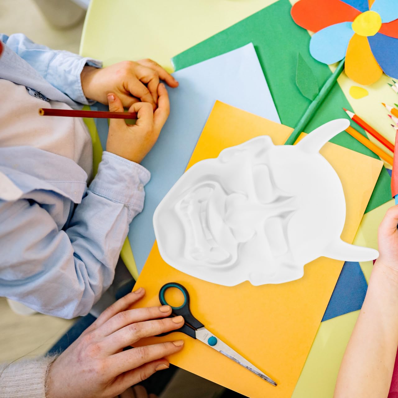 4pcs Blank Diy Monster Masks for Kids, Unpainted Pvc Oni Hannya Masks with Matte Finish, Great for Cosplay, Halloween, Masquerade, Party Favors, and Creative Painting