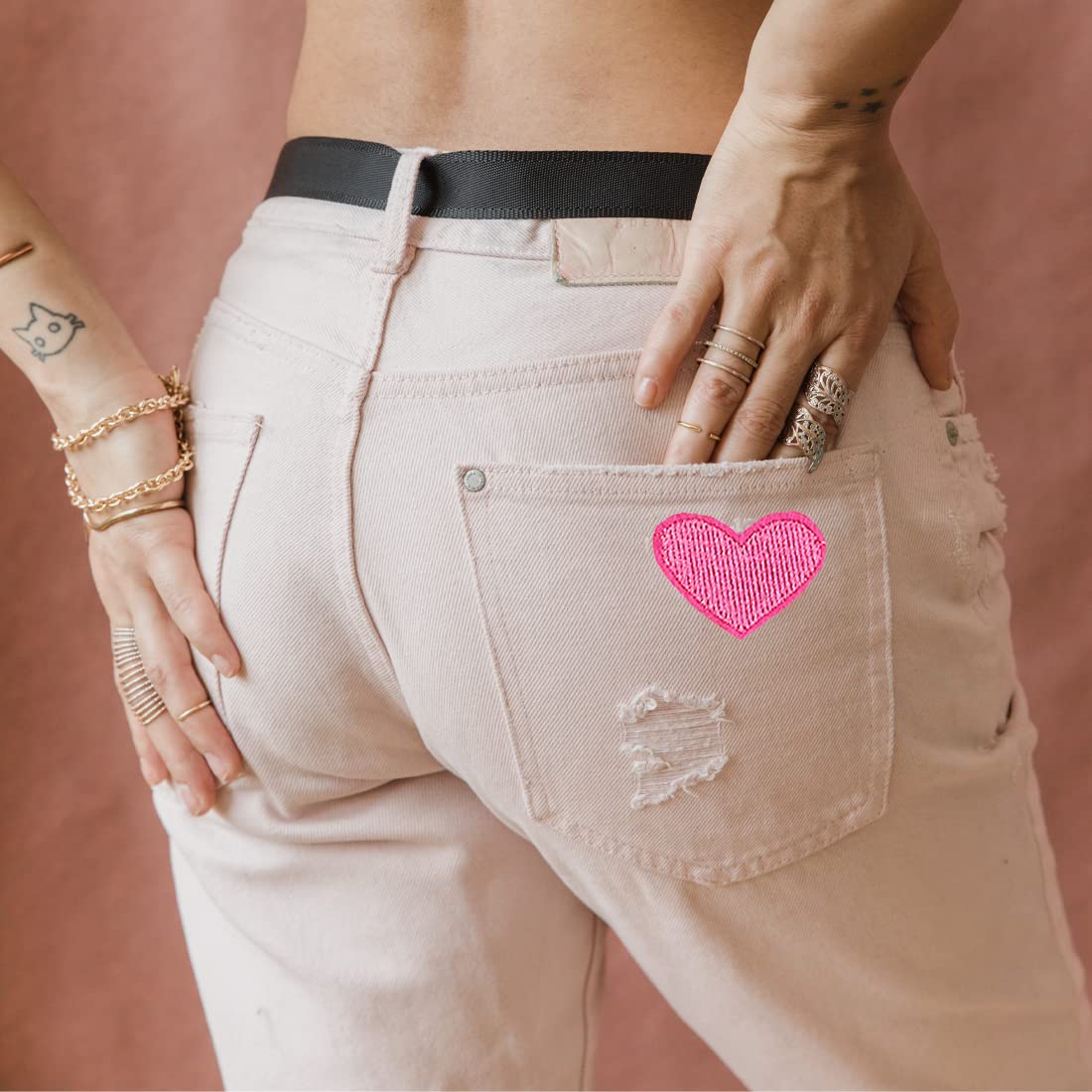 40 Toppe Termoadesive Cuori E Fiori - Kit Decorazione Vestiti Fai Da Te - Foto 11