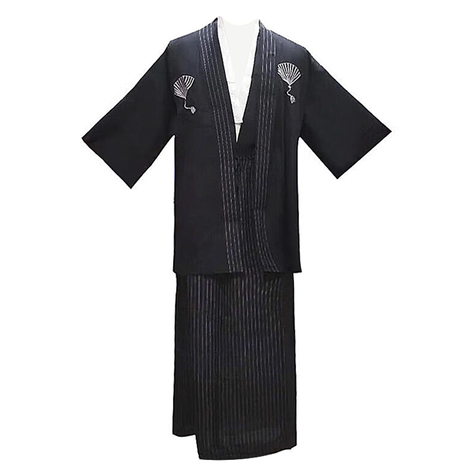 Japanese Mens Traditional Kimono Samurai Hakama Aikido Kendo Uniform Japanese Bushi Chef Uniform Costume Outfit