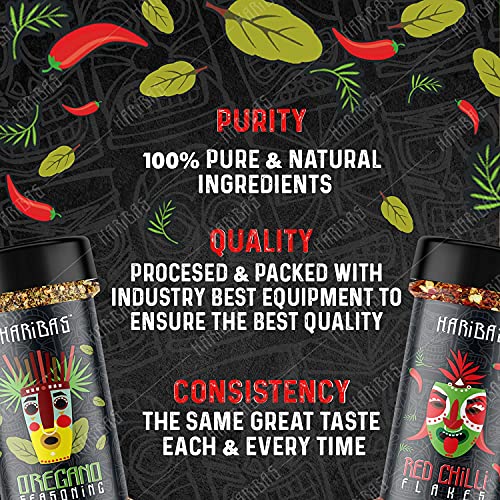 Image of HARIBAS Combo Of Red Chilli Flakes&Oregano Sprinkler,100Gram Each,Natural Ingredients,Chilli Flakes&Oregano Seasonings 100% Pure,Vegetarian Pizza,Pasta,Sandwich Uses,Same Taste Every Time