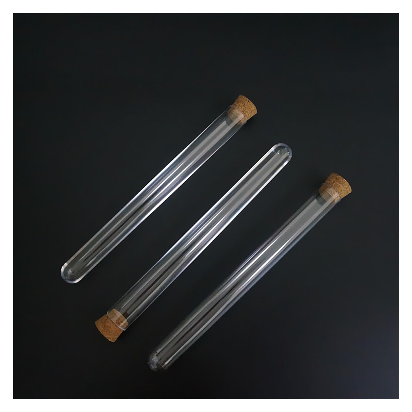 MENGKE 20 Pz 50 Pz 100 Pz 18x180mm Provette Di Plastica Trasparente Con Tappi Di Sughero(50pcs)
