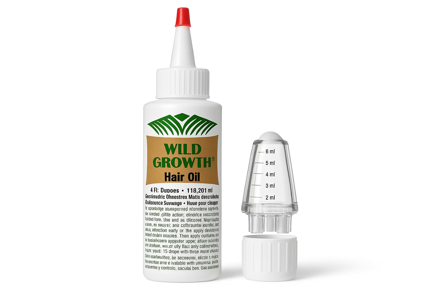 Wild Growth Hair Oil Bundle with Bulk Nova Precision Applicator, 4 fl oz, Promotes Thick Long Hair Growth