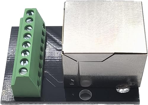 Miniatura 5 de 2 unids RJ45 8Pin Ethernet Dual Hembra Terminal Breakout Board,0.100 in Pitch Tornillo Conector Junta Blindada Adaptador Terminal de Red