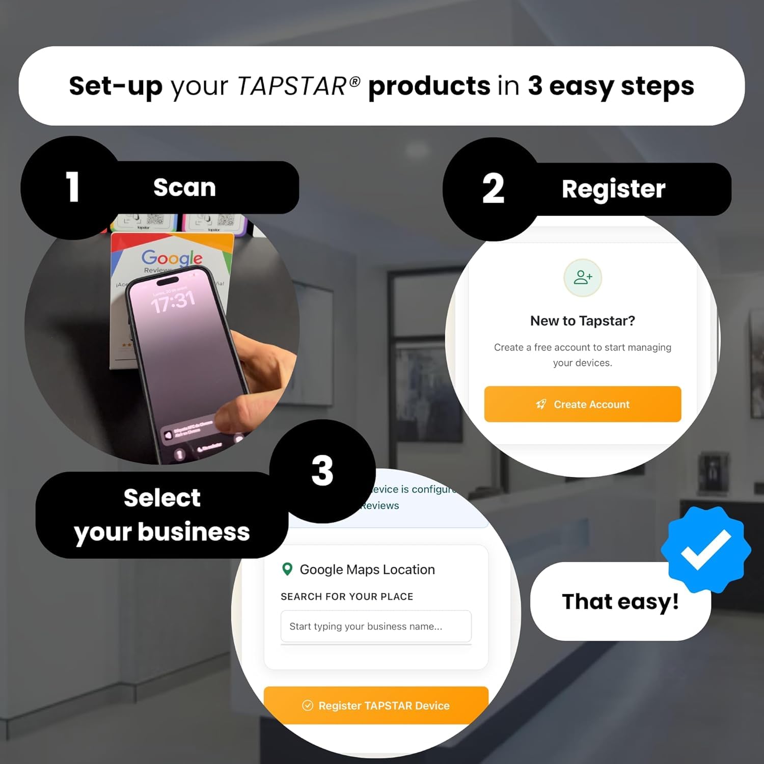 Stand Reseñas Google NFC y QR - Stand para Conseguir Reviews Google - Cartel NFC QR Opiniones Google - Compatible con Android & iPhone - Configuración Fácil con Web App - Sin Suscripciones (Inglés)