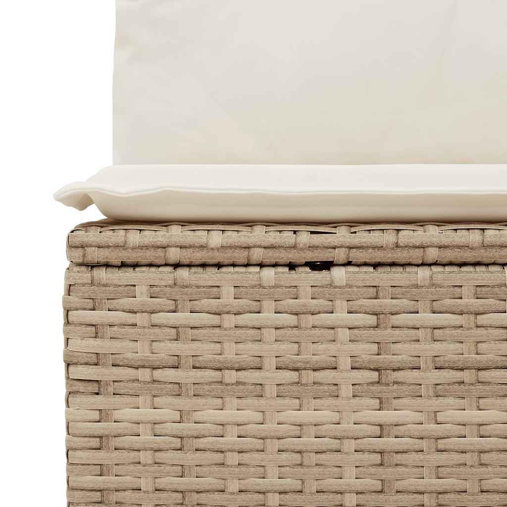 vidaXL Salon de Jardin avec Coussins 8 pcs Beige résine tressée