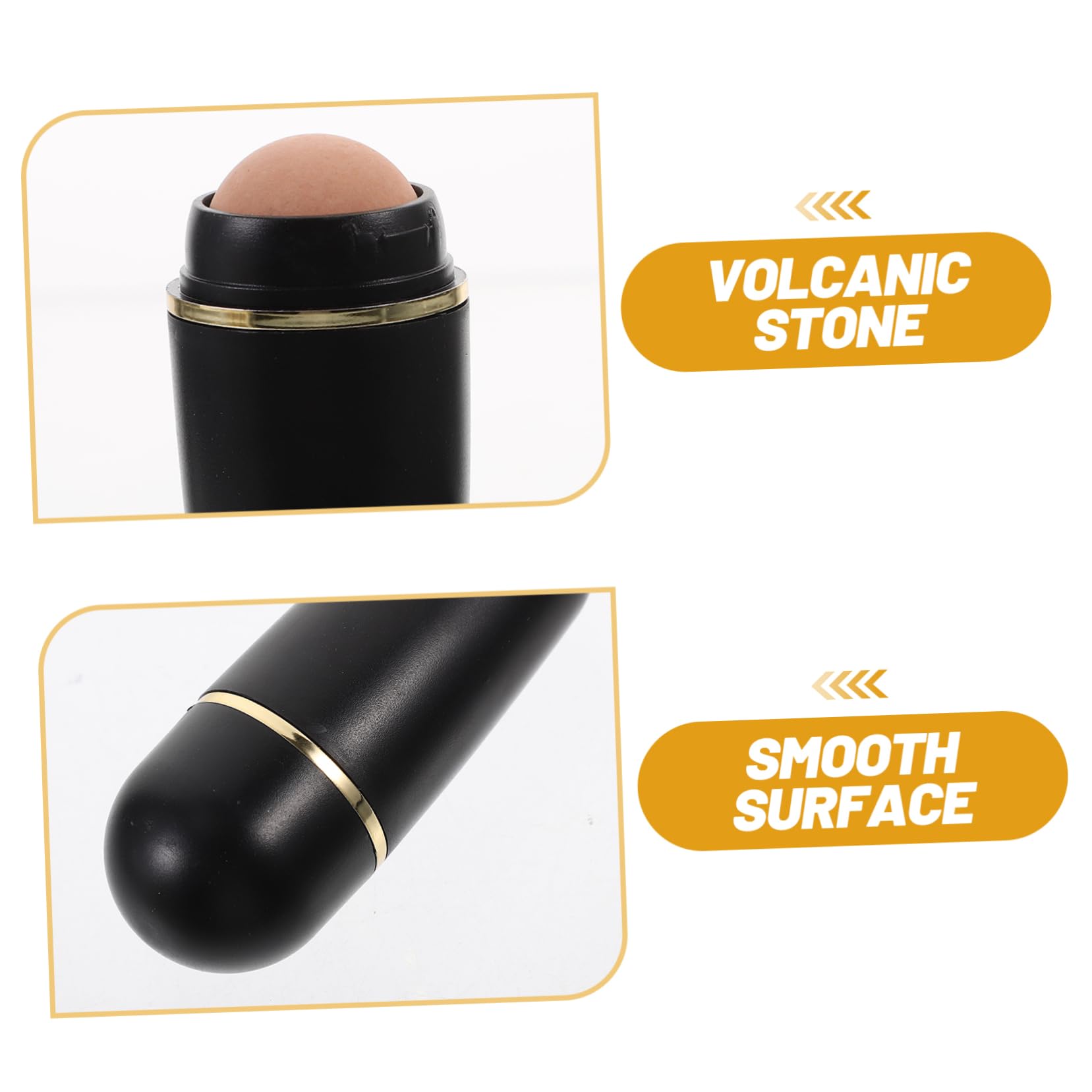Beatifufu 4pcs Volcanic Stone Oil Absorbing Face Mutitool Roller - Oil & Water Absorbing, Portable, Durable, Beige