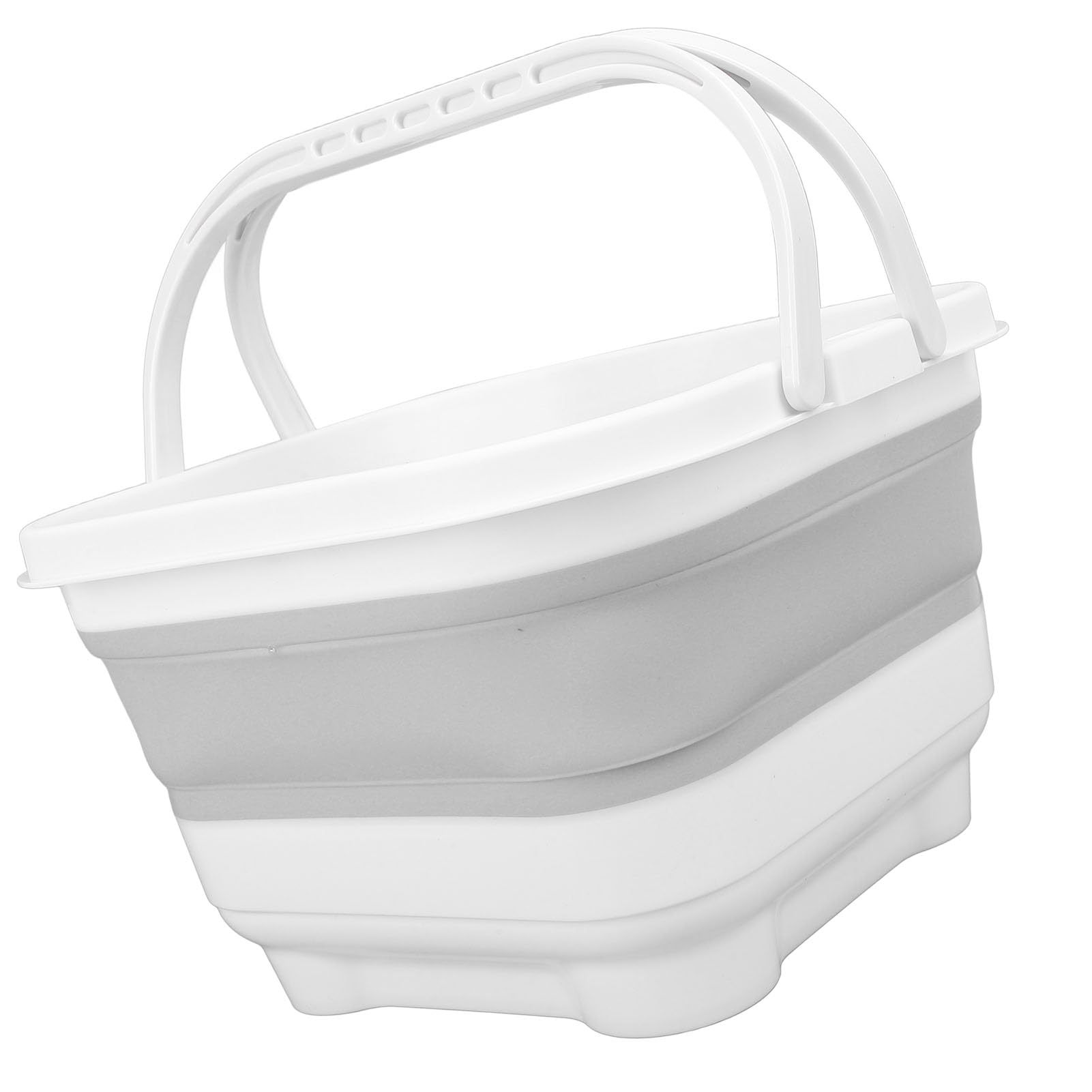Organizador Plegable del Juguete del Baño, Cesta Plegable del Juguete del Baño del bebé Alta Capacidad Agradable para los Artículos de Tocador (Blanco+Gris)
