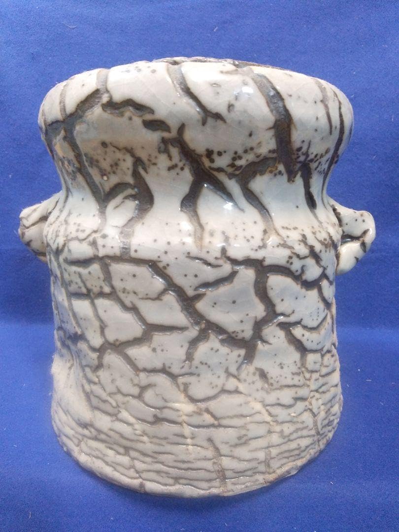 桐箱 水指用 茶道具 茶道具 水指 高取釉 耳付 中村与平