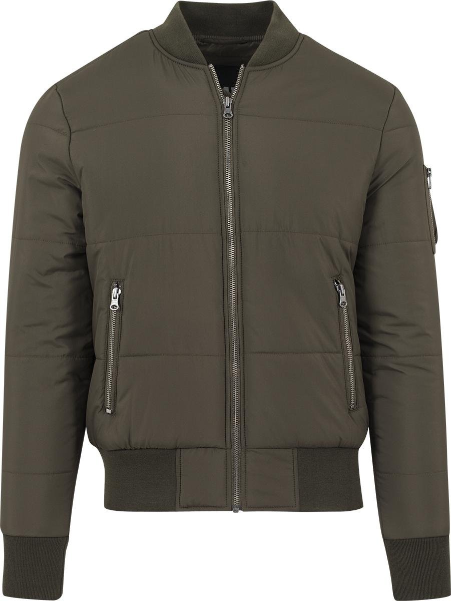 URBAN CLASSICS Chaqueta bomber de invierno para hombre, diseño clásico, chaqueta acolchada, ajustada y con un ajuste óptimo, chaqueta casual de otoño, tallas S-XL