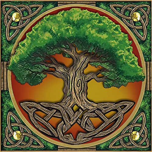 Diymood DIY 5D Diamond Painting Tree Life, Diamond Painting Kits for Adults, Round Full Drill Paint with Diamond Arts Canvas Crafts Cross Stitch Crystal Embroidery for Home Wall Decor Gift 12x12inch