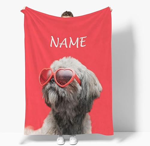 Manta personalizada, mantas personalizadas con texto fotográfico, regalo divertido para amigos de mascotas, cumpleaños, Navidad