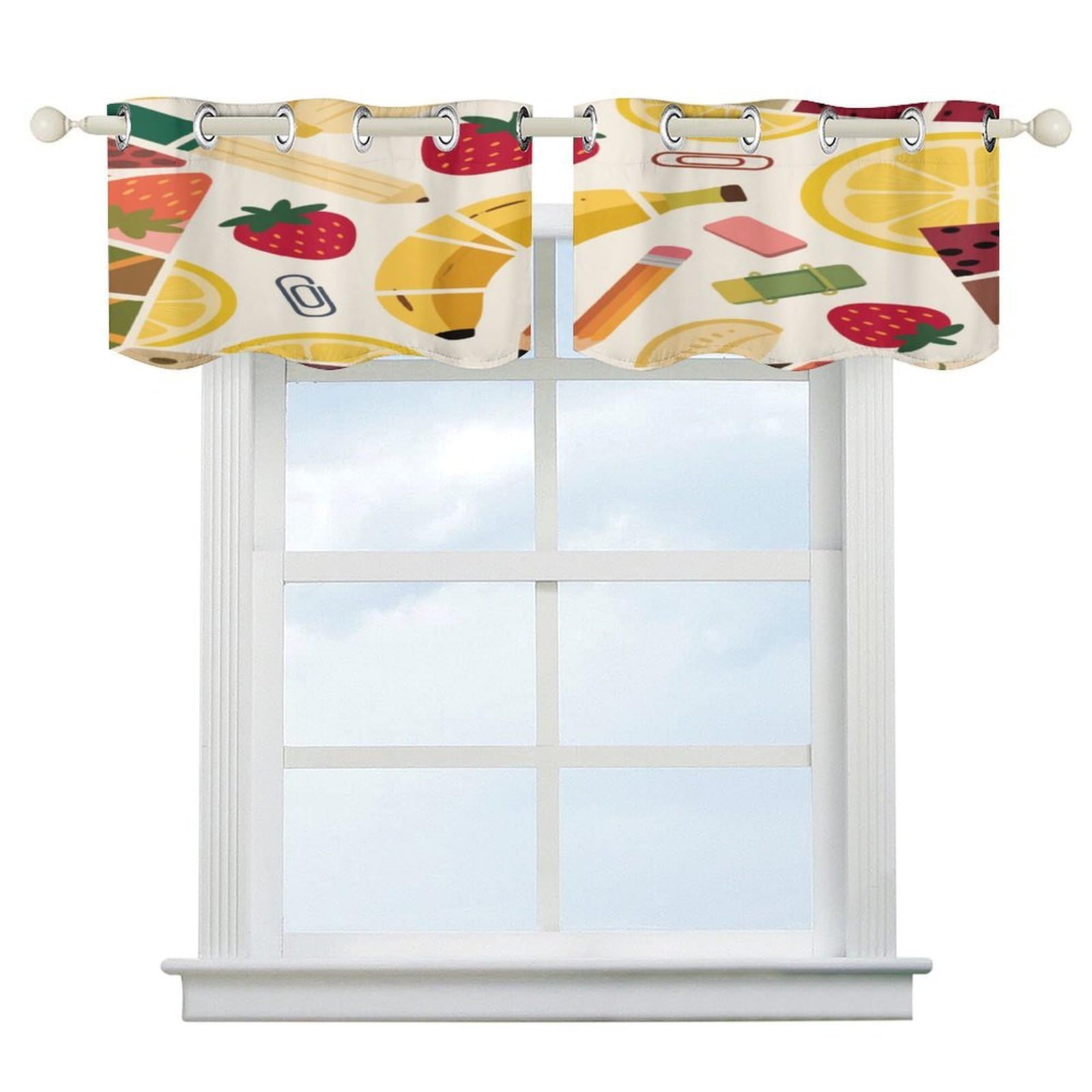 Fekiloot Style Irregular Pattern Short Curtains Valance Curtain
