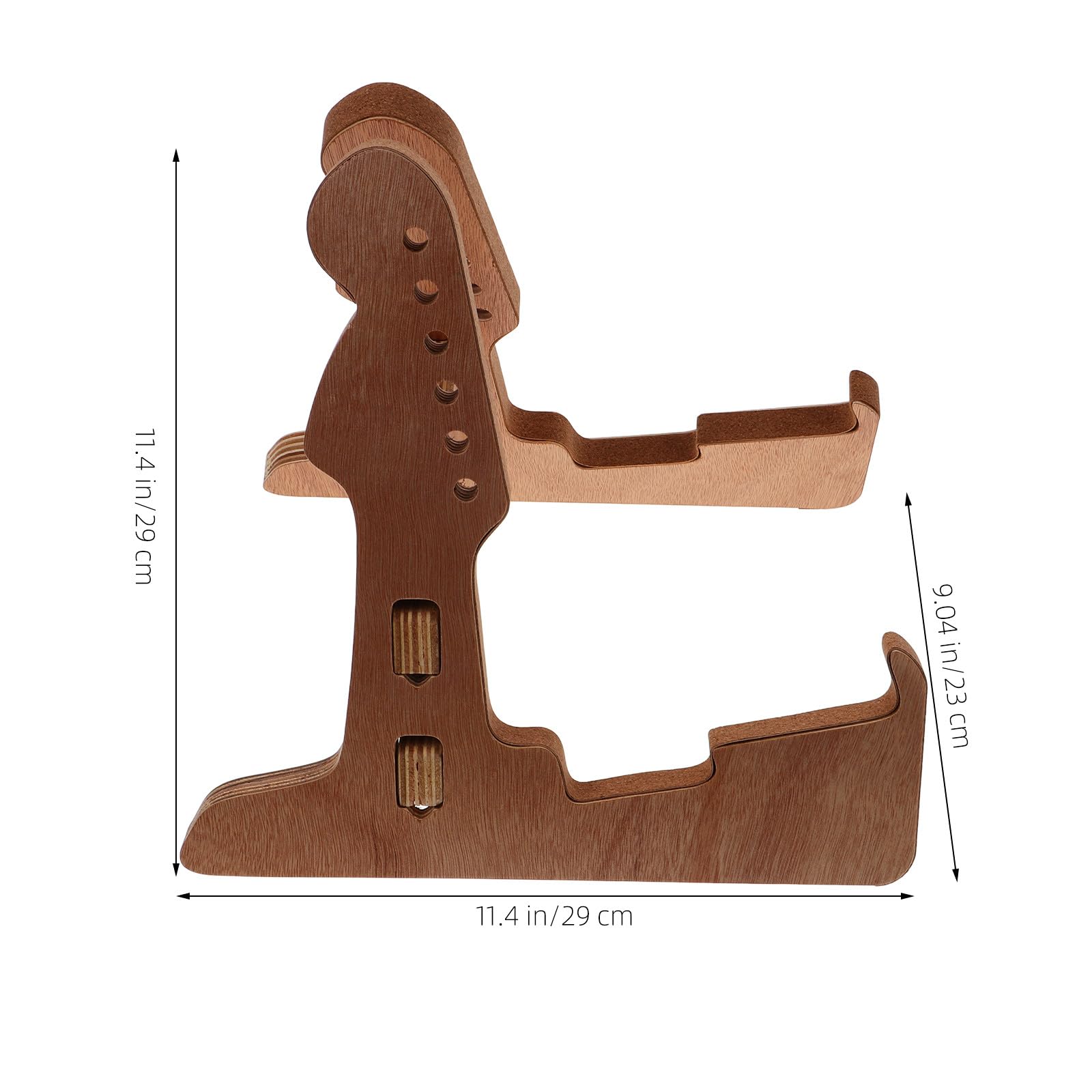 NOLITOY Supporto per Chitarra e Basso Design Verticale Stabile in Legno Marrone Protezione Sicura Supporto da Pavimento Robusto e Funzionale per Performance e Viaggio