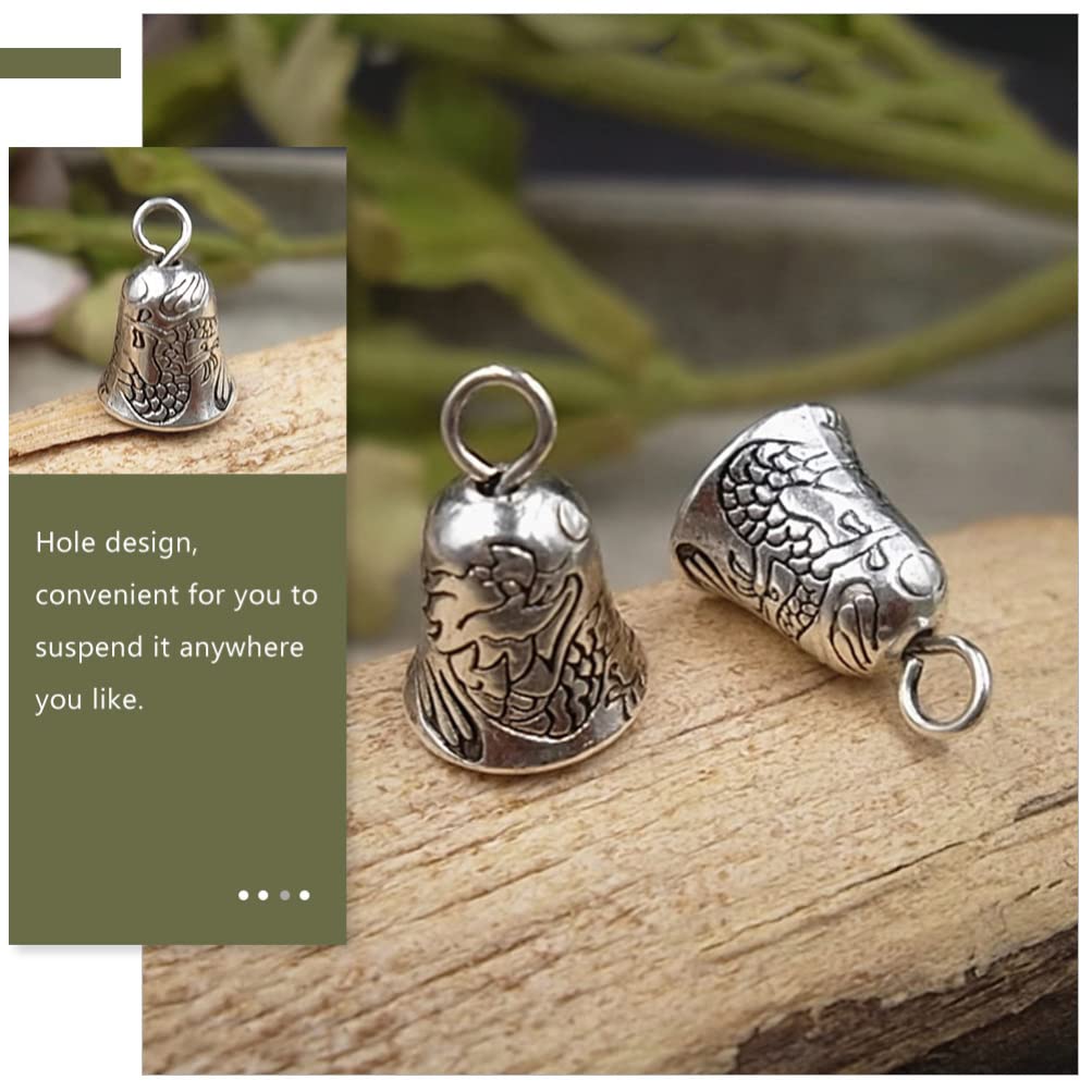 Sewroro 30Pcs Vintage Tin Bells Silver Bells Antique Charms Pendants for DIY Craft Wind Chimes Making Jewelry Findings - Image 4