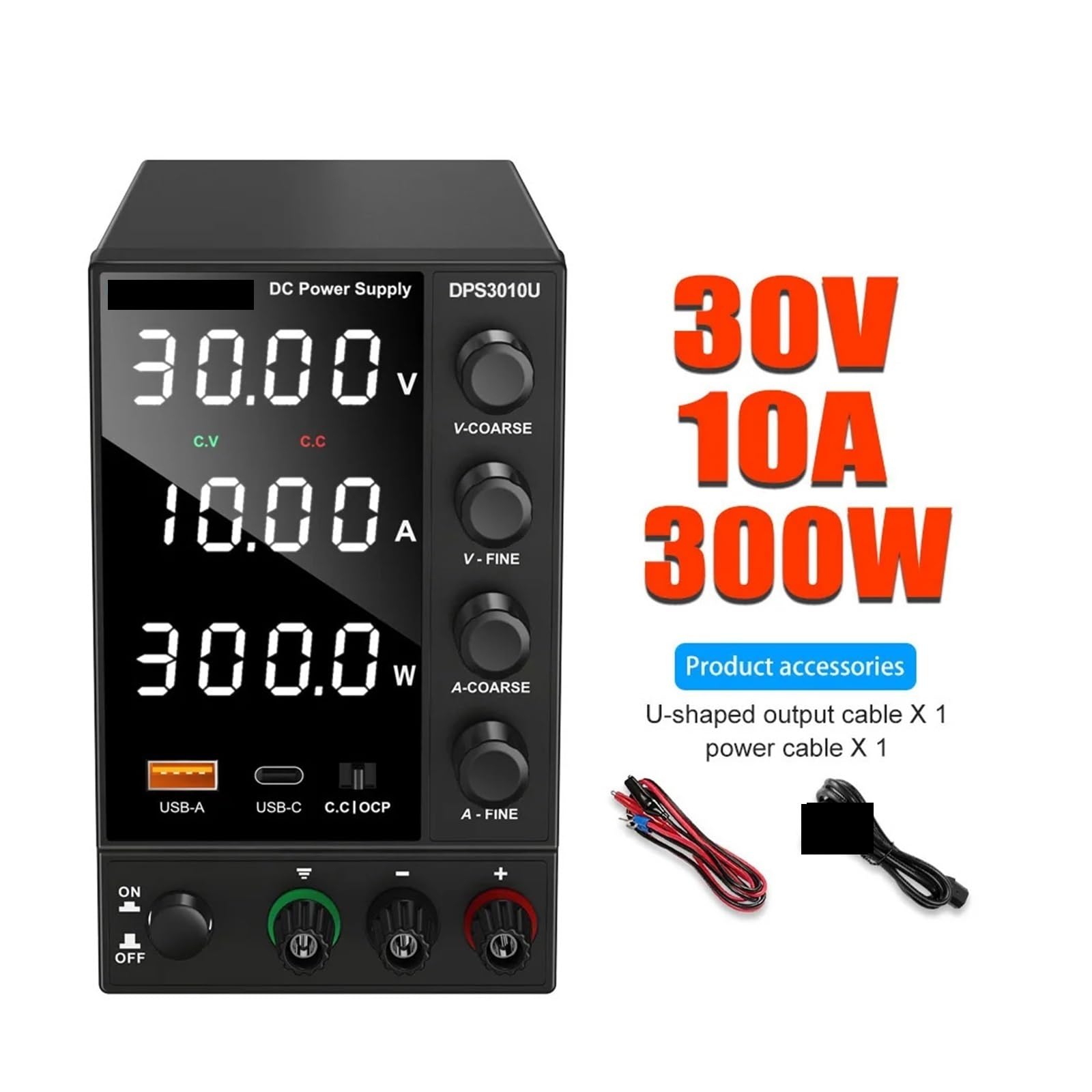 fuente de alimentación CC variable, Fuente De Alimentación CC 30V, 5A, 10A, Fuentes Laboratorio Dígitos Ajustables, Regulador Voltaje, Reparación 60V, 120V Y 3A(TPS605)