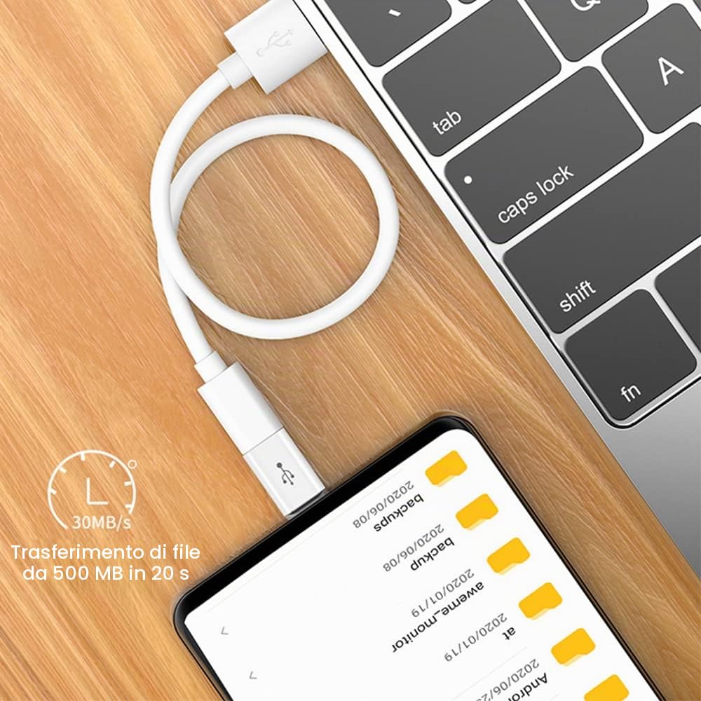 Adattatore Micro USB a USB C (4 Pezzi), Compatibile con Samsung Galaxy, Cellulari di Tipo-C, Tablet e Altro (2 Nero e 2 Bianco)