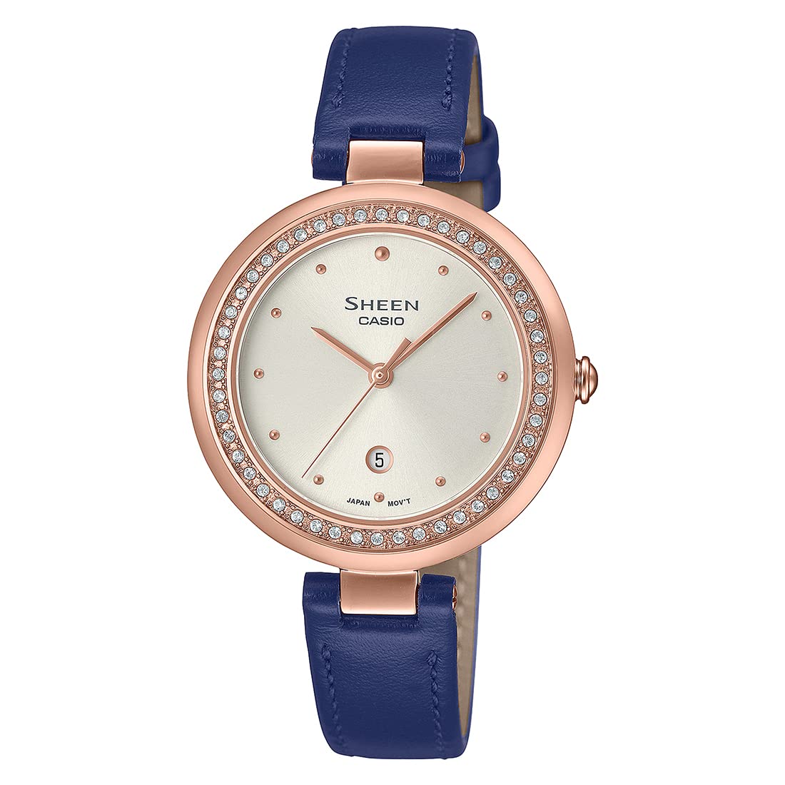 Casio Leather Analog White Dial Women Watch-She-4556Pgl-7Audf, Blue Band (B0C28JQNMN) Amazon Price History, Amazon Price Tracker