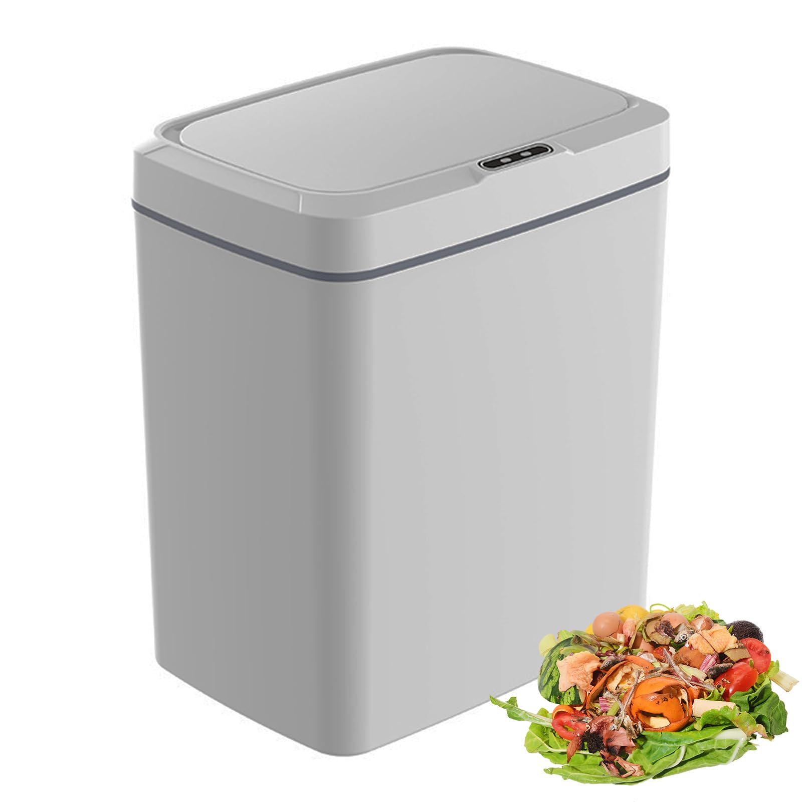 Cubo de basura automático de 15L recargable con sensor inteligente y apertura de 23cm de diámetro