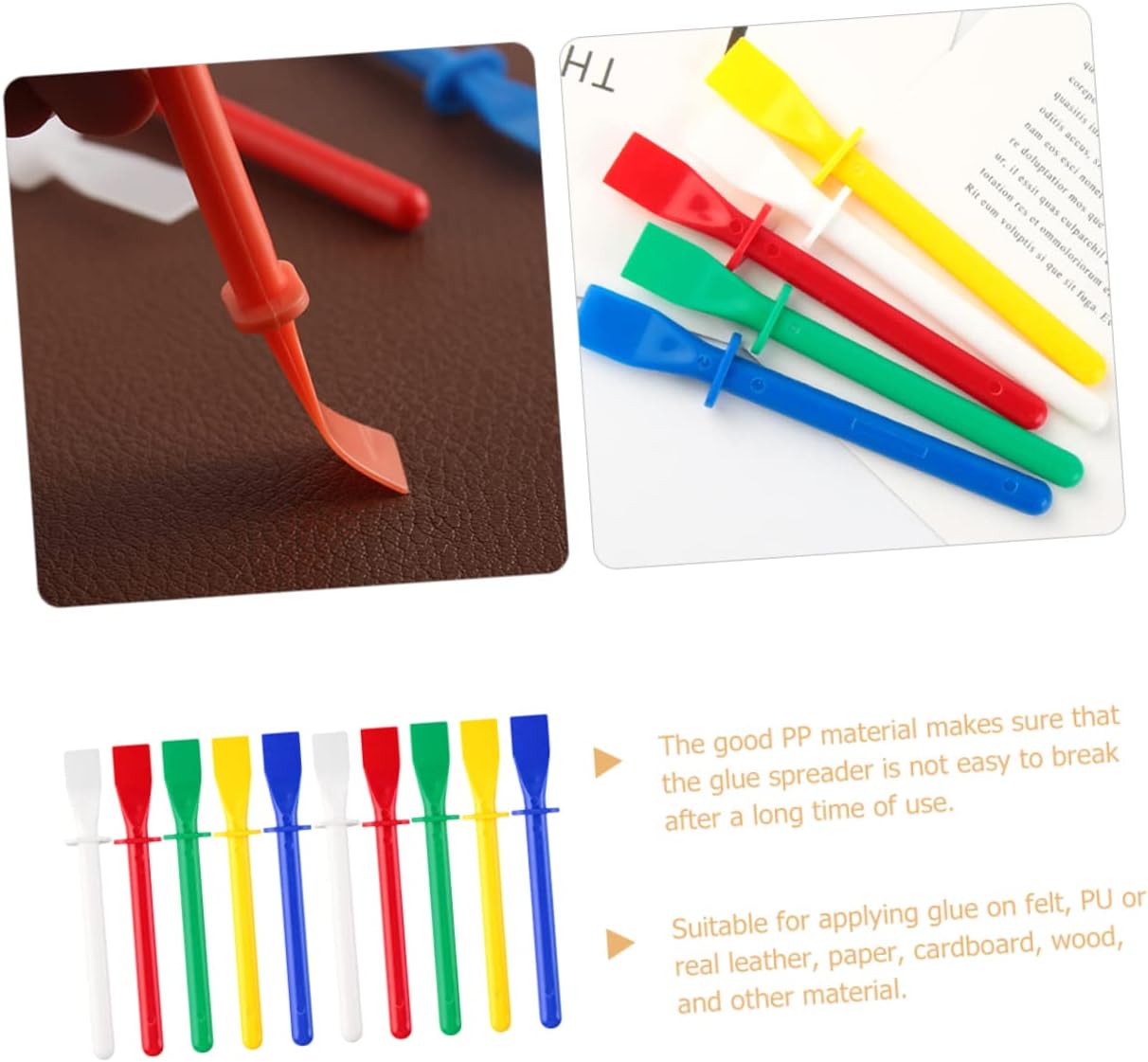 DOITOOL 20pcs Colored Glue Spreaders for Leather Craft Material Applicators for Art Projects Thin Even Application for Home and Industrial Use