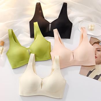 BH Damen, Sport BH Damen Weich Bequem Bras Leichte Atmungsaktive Unterwäsche Ohne Bügel BH Passform Stretch Bügelloser Haut Freundlich Bralette Elegant Klassische Bustier