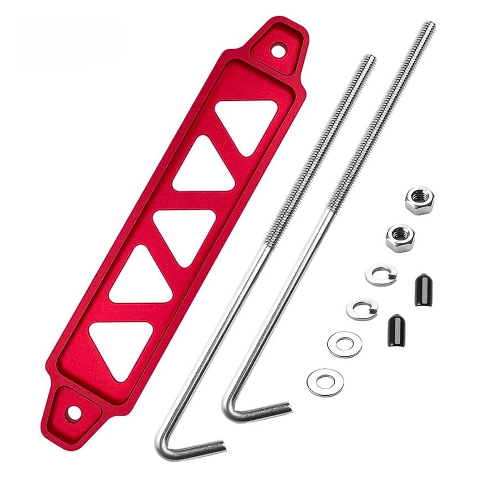 High mass Aluminum Fixed Bracket Retaining Clamp Tie Down Holder + 10 Inch Bolts 29H 30H 31 31A 31T Red