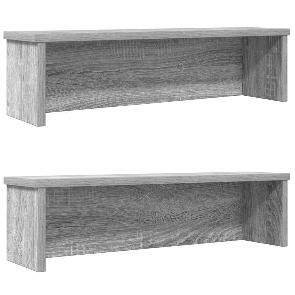 vidaXL Kitchen Racks Stackable 2 pcs Grey Sonoma 50x15x16 cm, kitchen storage shelf, cabinet organizer, kitchen counter shelf