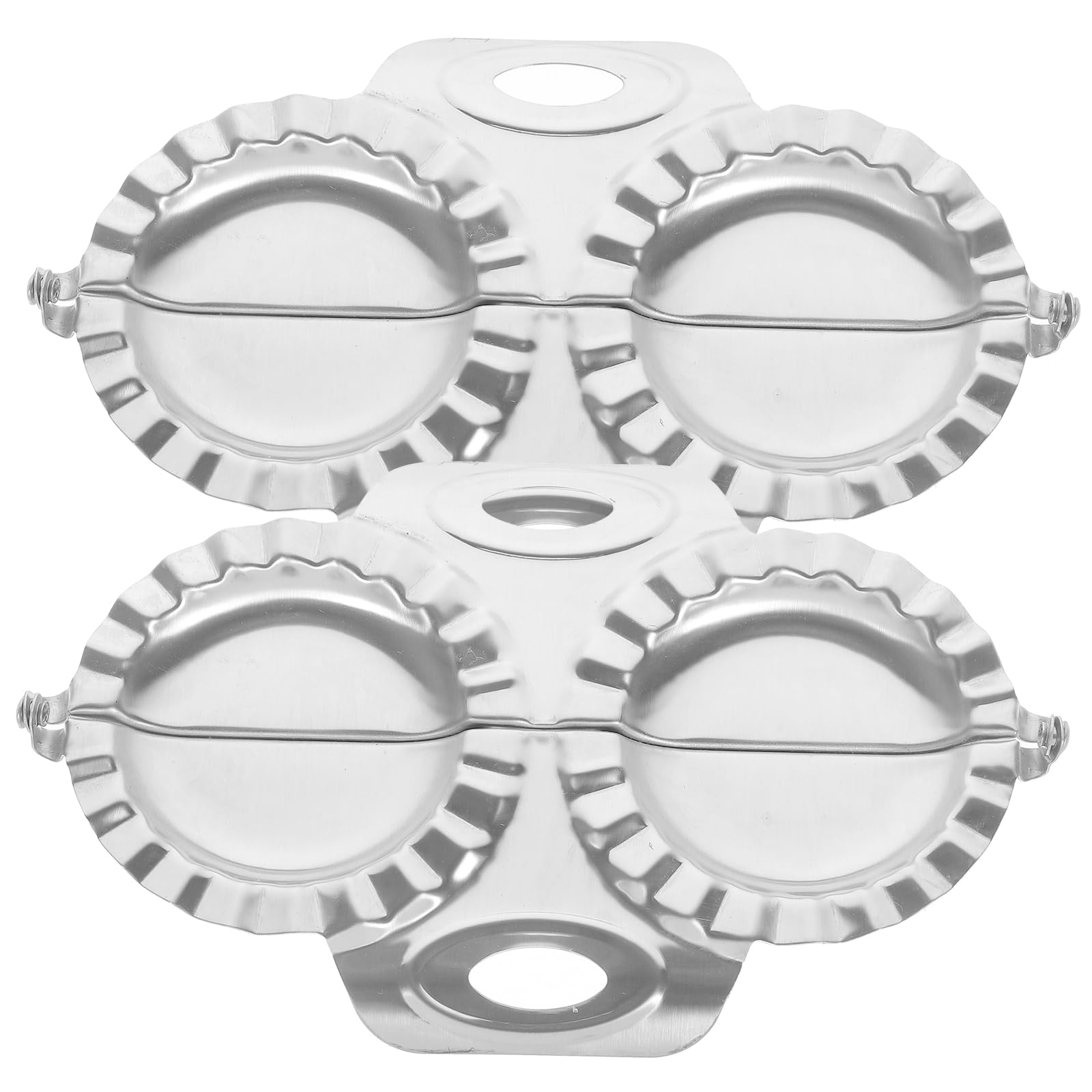 BRIGHTFUFU 2pcs Creative Stainless Steel Dumpling Makers Upgraded Rustless Easy Cleaning and Maintenance for Homemade Dumplings and Ravioli Silver Color