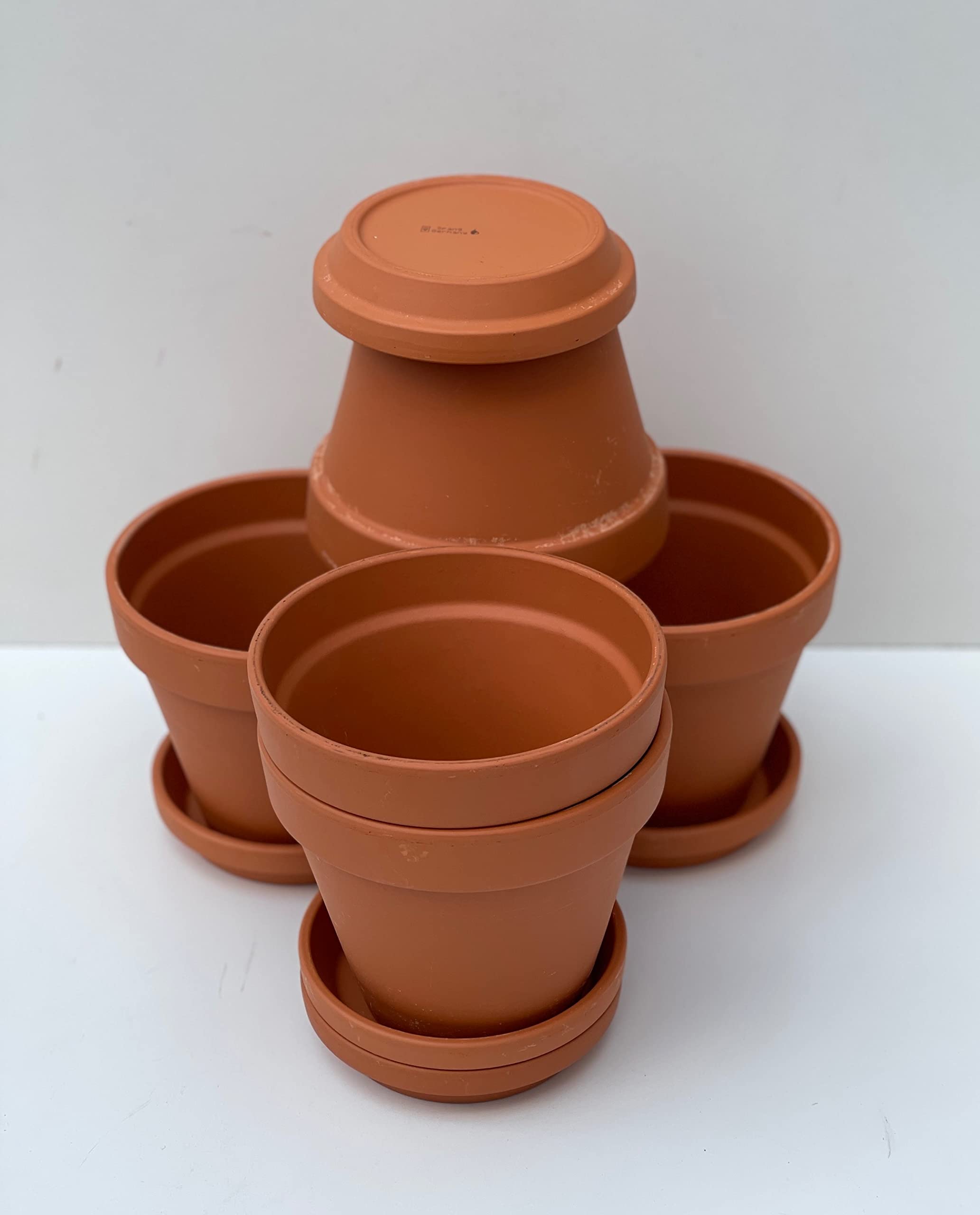 Spang Traditional Terracotta Plant Pots With Saucers - Pot - 13cm W (F13/S11) (Pack of 5)