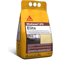 Porcelanico Paredes Interiores SikaCeram-670 Elite, Acero, Junta mineral porcelánica flexible de alta resistencia coloreada para relleno de juntas de 2-12 mm en paramentos y pavimentos, 5 kg