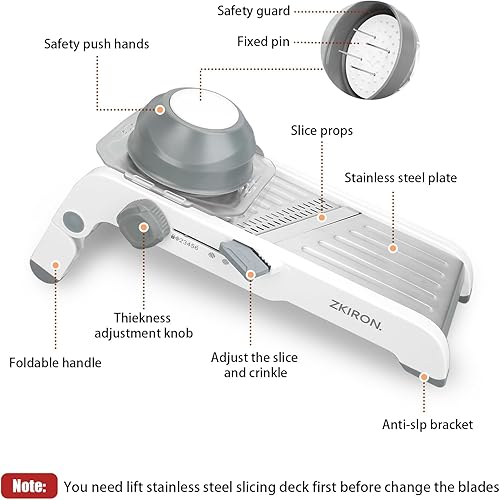 Miniatura 5 de Cortador de mandolina profesional  afilado, seguro y ajustable con precisión, perfecto para cortar frutas, verduras y más  Herramienta de cocina