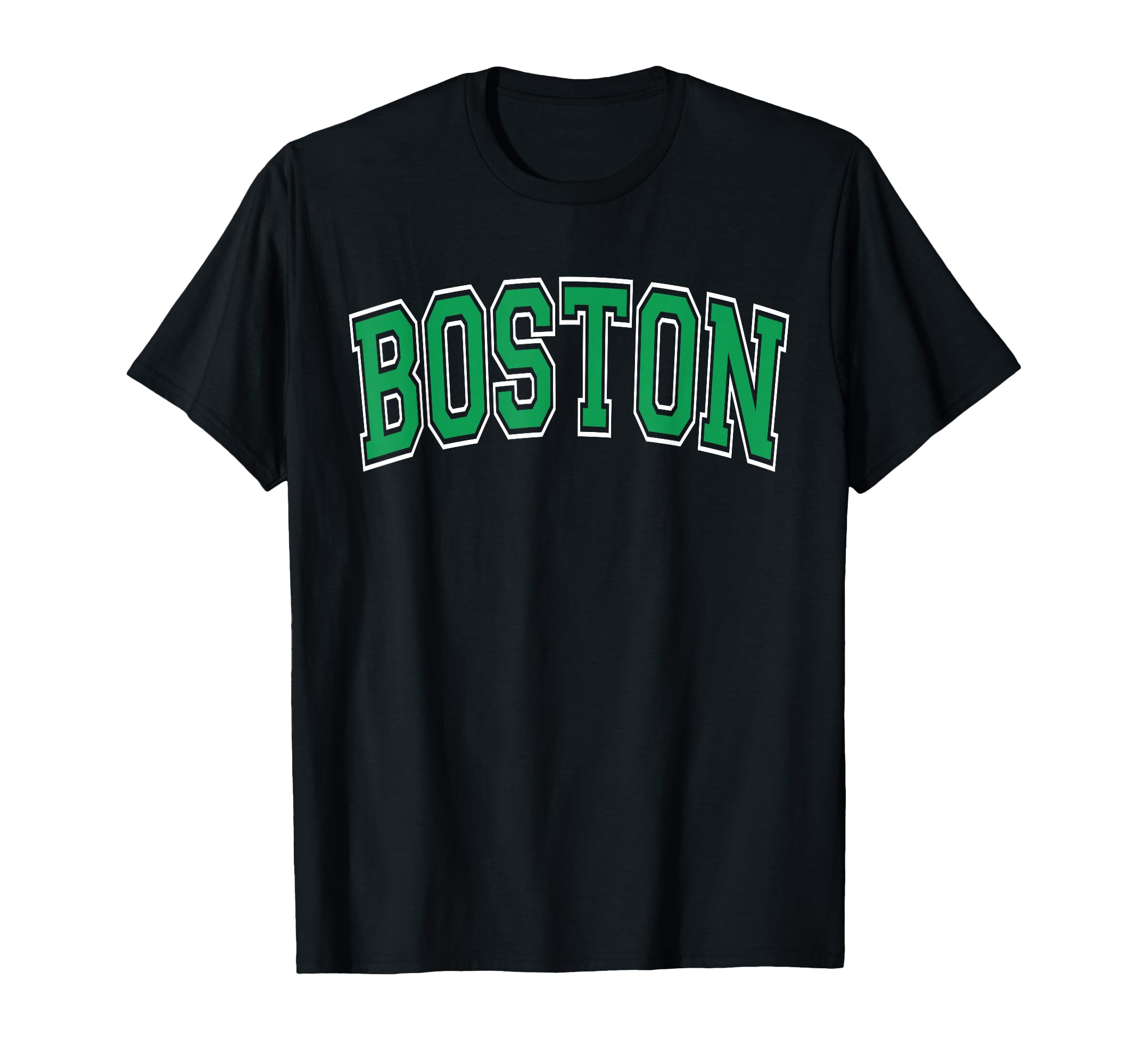 Boston Arched Green Text T-Shirt