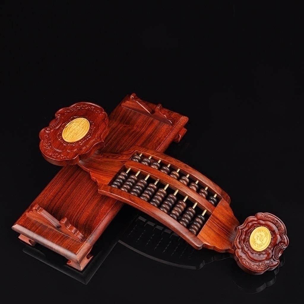 Boulier standard à chiffres, boulier en bois, boulier artisanat décoration boulier irrégulier ornement rétro boulier cadeaux d'affaires sculptés à la main boulier avec base(60*10.5*14cm)