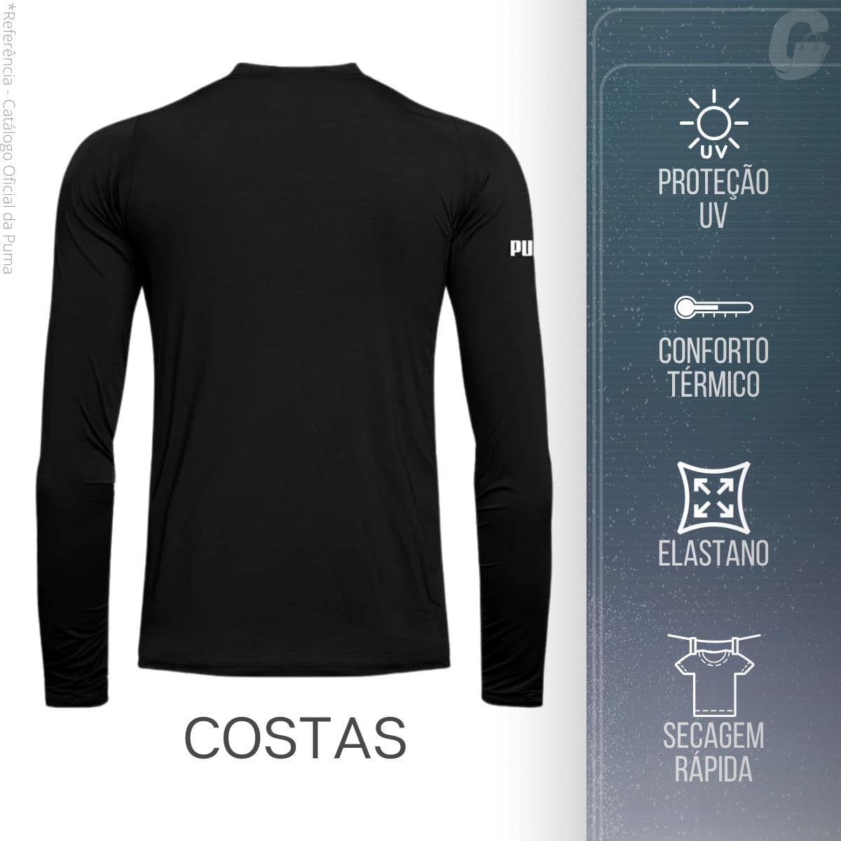 Camiseta Térmica Puma Manga Longa Segunda Pele Masculina Academia Proteção UV 50+ Fio LYCRA® em promoção! Veja a oferta e mais achadinhos de Moda praia 5 Hoje é o melhor dia para comprar Camiseta Térmica Puma Manga Longa Segunda Pele Masculina Academia Proteção UV 50+ Fio LYCRA® com aquele preço maroto! Promoção! Aproveite a oferta! 5