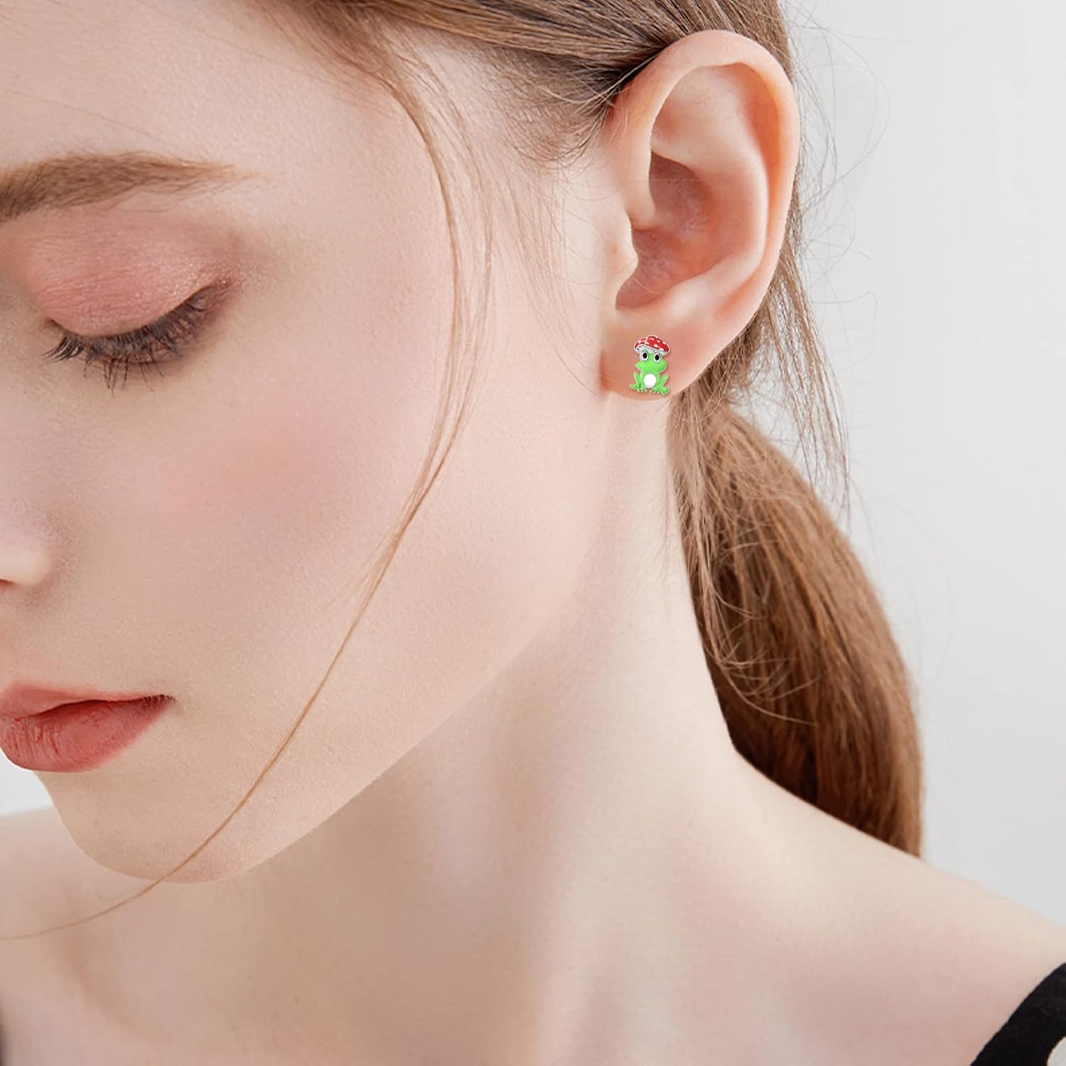 Mushroom Moss Agate Earrings for Women Sterling Silver Earrings Jewelry Gifts