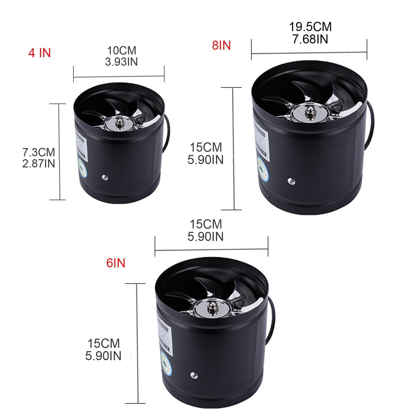 4 Inch Mute Exhaust Fan - Powerful Ventilation For Kitchen, Bathroom, Office - 220V, 20W, 140 M³/h, Metal Shell