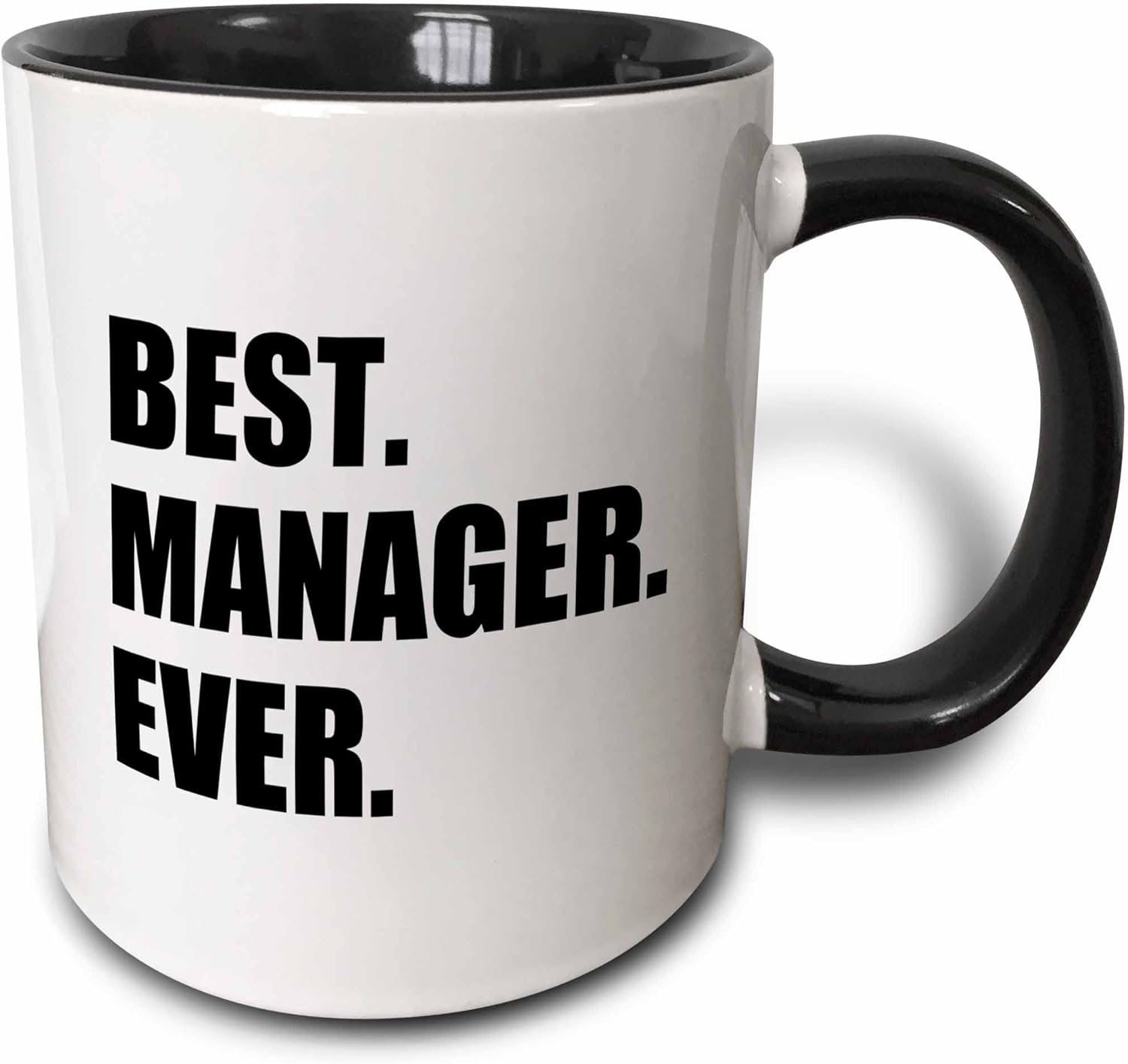 3dRose Best Manager Ever - worlds greatest managerial worker - fun job pride 11oz Two-Tone Black Mug