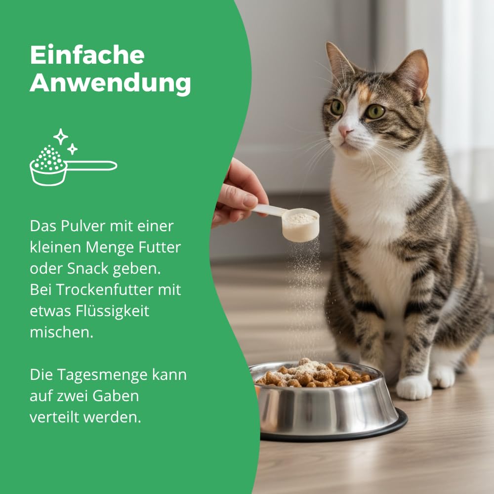 Comfort Pulver – Lindert Stress, Angst & Aggression, fördert Entspannung. Natürliches Beruhigungsmittel für Hunde & Katzen + Tryptophan + B Vitaminen. Ideal für Silvester & Stressphasen. 100g