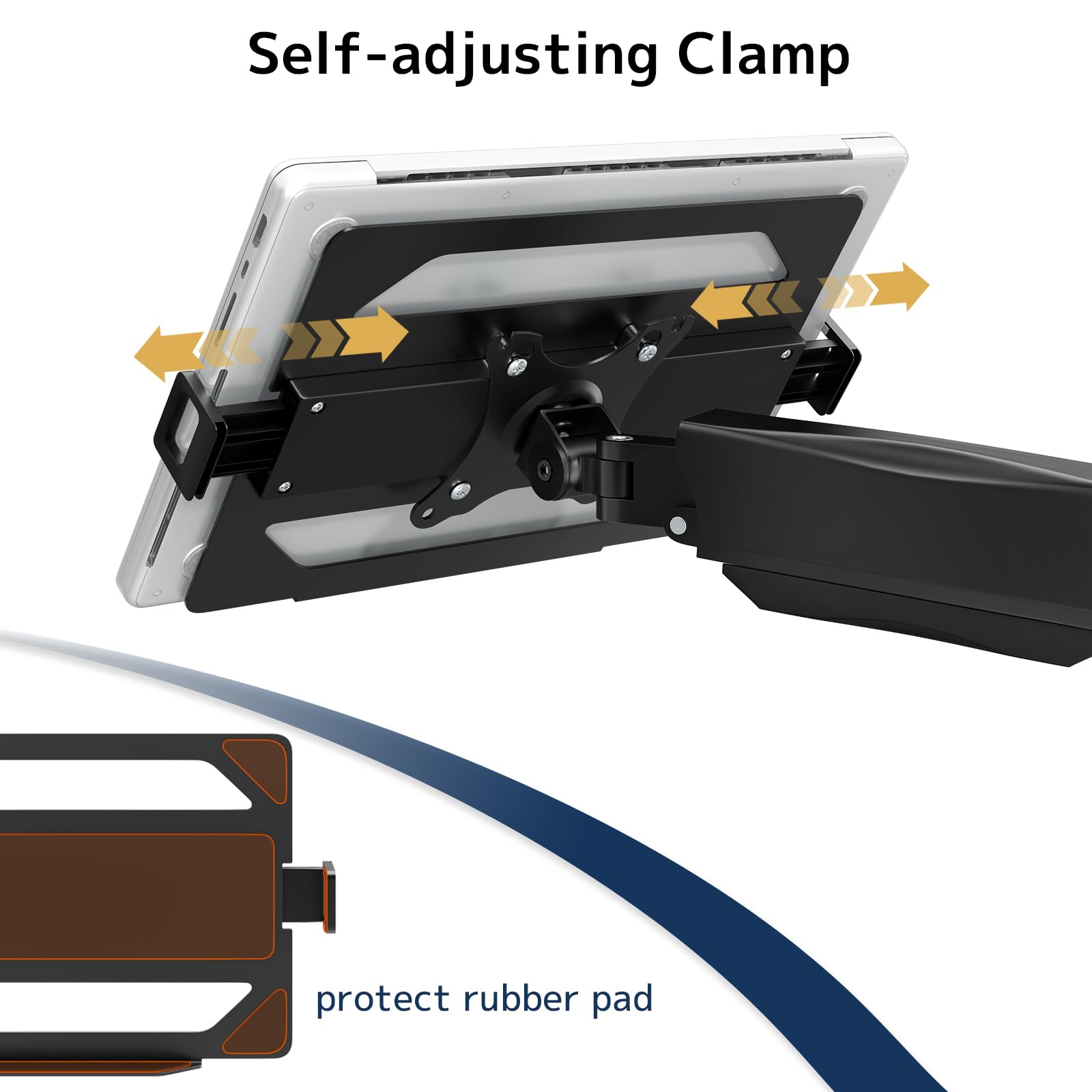 2 w 1 uchwyt biurkowy do laptopa, notebooka 11,6-17,3'' i monitora 17-32'', uchwyt ramieniowy do laptopa o wadze 9 kg, VESA 75/100 mm, zacisk stołowy i mocowanie oczkowe