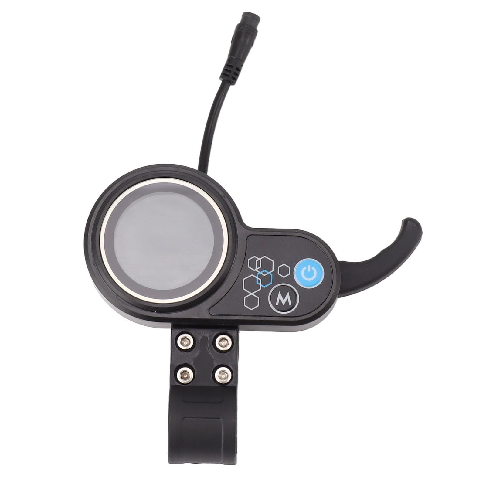 BuyWeek Pole wyświetlacza LCD do skutera elektrycznego, wodoszczelna wtyczka 6-biegunowa, miernik LCD skutera elektrycznego z portem USB