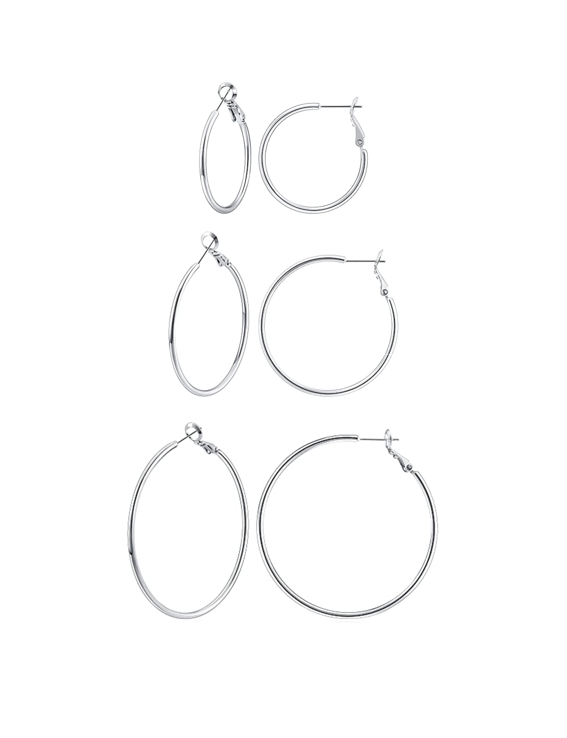 Gold Hoop Earrings for Women, 14K Gold Plated Thin Hoops