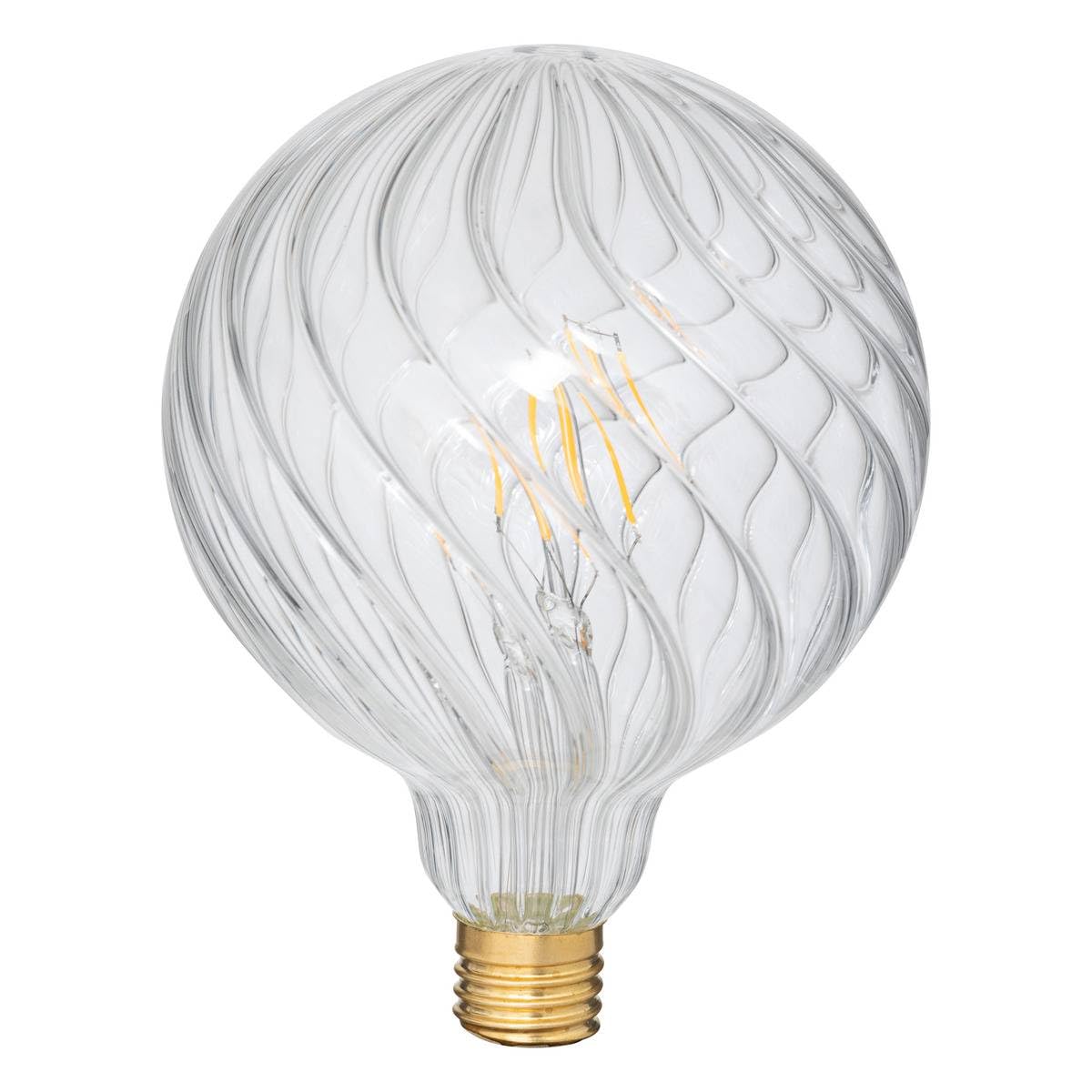 Atmosphera - Ampoule led striée d12,5cm transparent