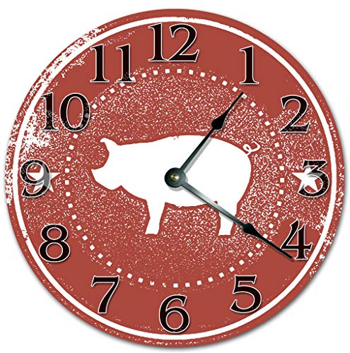 Reloj de pared de 10.5 pulgadas relieve diseño cerdo