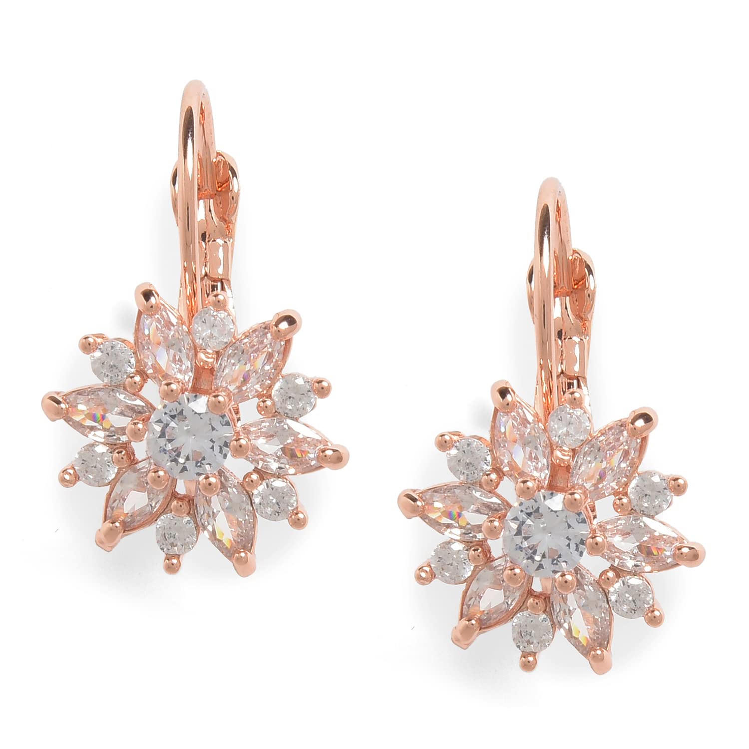 SOHI Rose Gold plated Brass Crystal Earrings for women & girls | Bali Earrings| latest jewellery | fancy earrings for women stylish | Trendy | Light weight | Aesthetic | earrings for women jhumki (B09P4WWTQS) Amazon Price History, Amazon Price Tracker