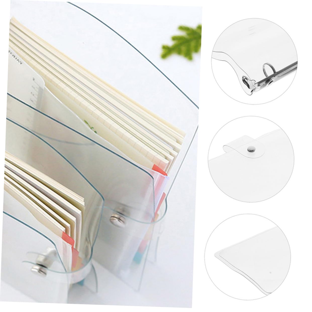 3 Stück Transparenter Ringbuchordner mit System Multifunktionale Dokumentenmappe zur Ordnerorganisation Leichter Robuster File Organizer für Büro und Schule