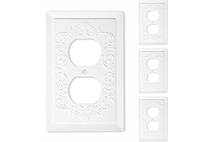 Modern Decorative Light Switch Cover Plate, 4-Pack Classic Petal Relief Design Light Switch Covers