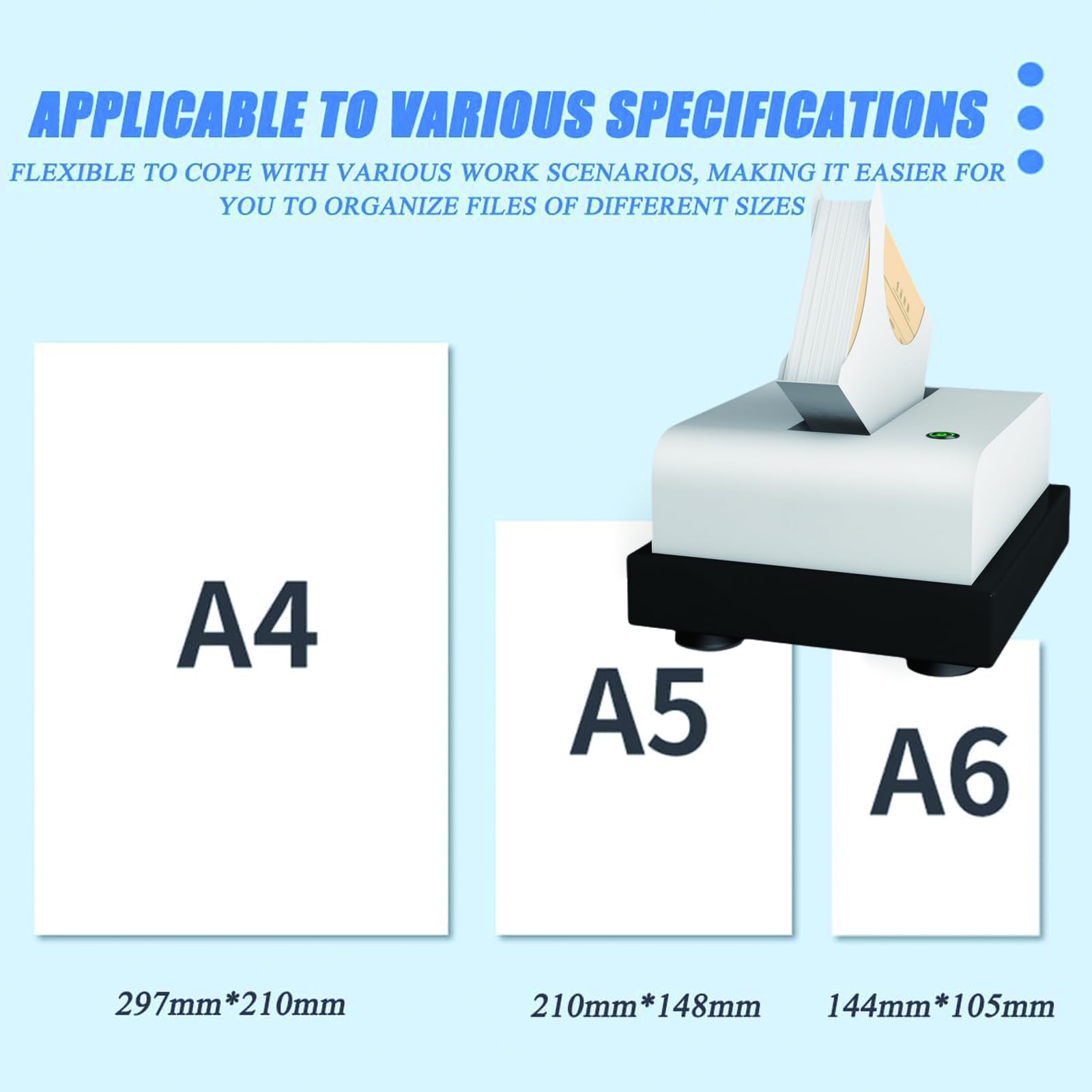Desktop Paper Jogger, macchina di allineamento ad alta velocità da 500 fogli, agitazione antistatica per documenti A4 A5 A6, uso stampa ufficio