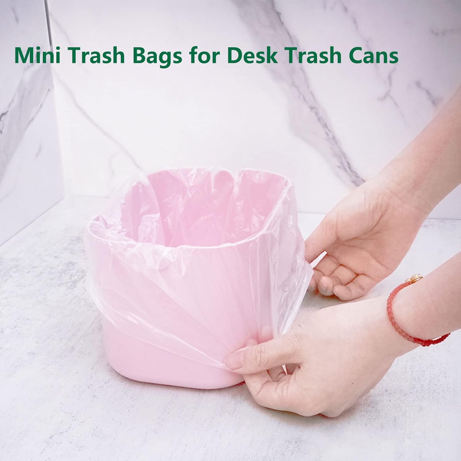 Mini Desk Trash Can with Lid with 330 Pcs Trash Bags